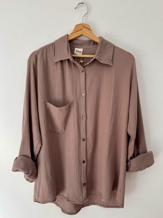 Double-gauze Cotton Shirt ~ Beige
