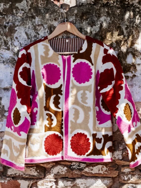 White Cotton Suzani Jacket N.02