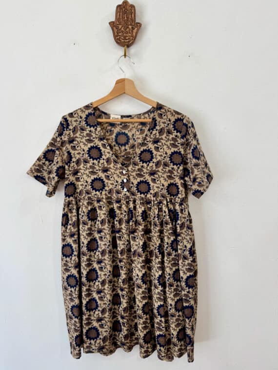 Blockprinted Cotton Short Dress N.03