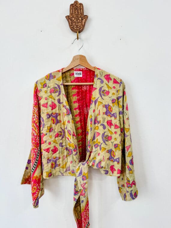 Kantha Bell Sleeves Wrap Top N.08