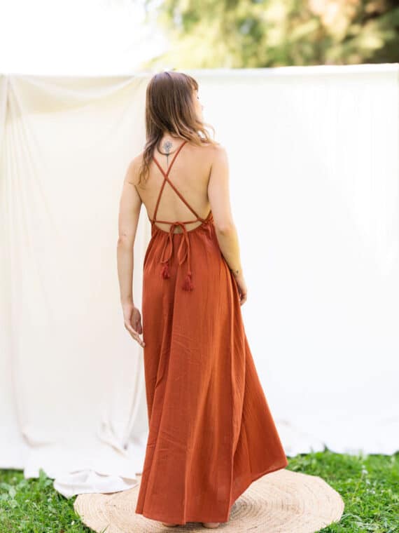 Cotton/Hemp Chandra Dress ~ Terracotta