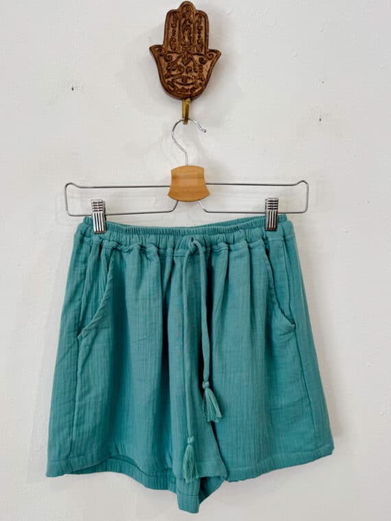 Double-gauze Cotton Shorts ~ Water Green