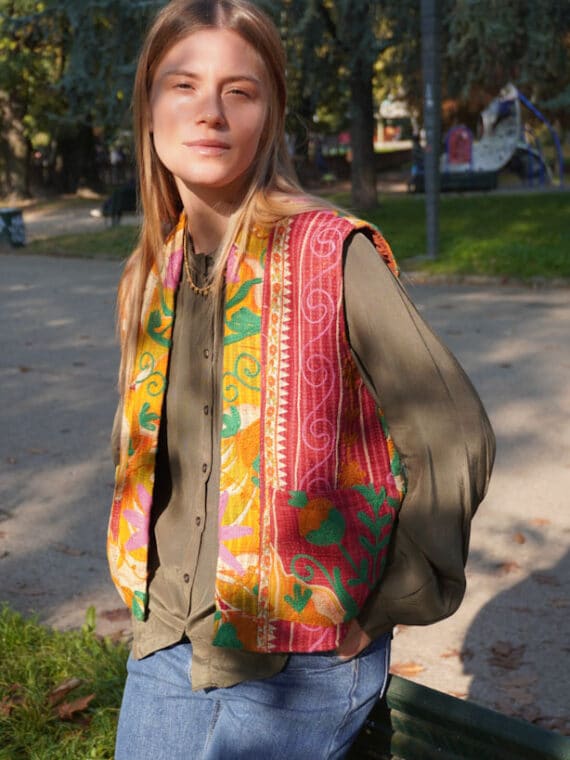 Kantha Suzani Gilet N.05