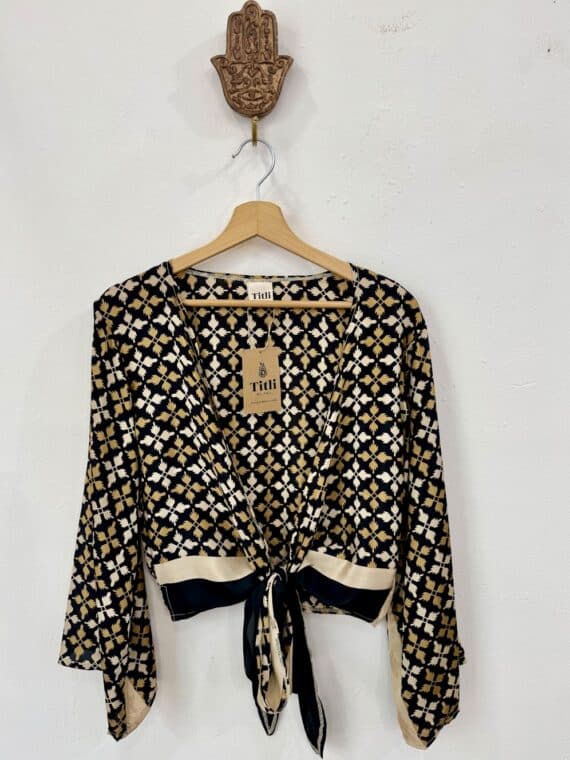 Silk Bell Sleeves Wrap Top N.05