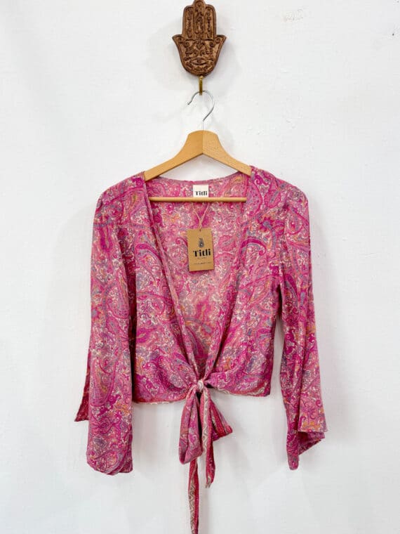 Silk Bell Sleeves Wrap Top N.10