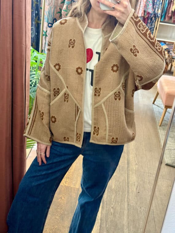 Cropped Vintage Kantha Jacket N.01