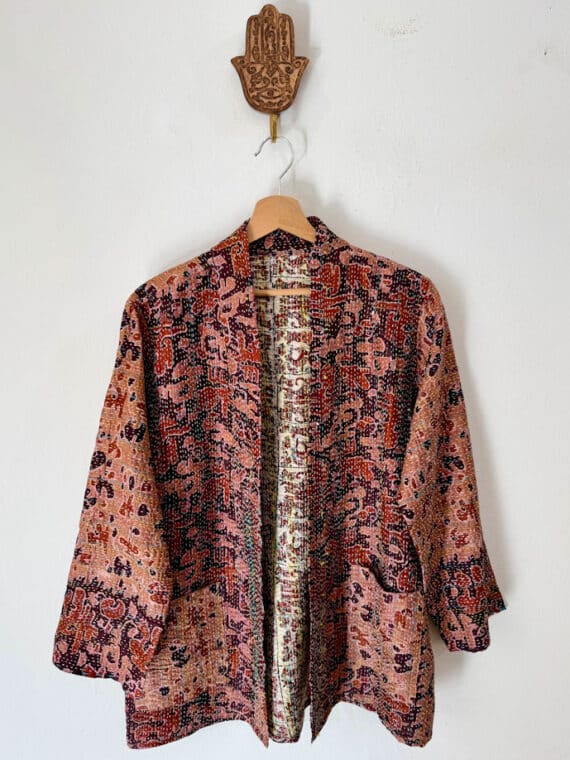 Reversible Silk Kantha Kimono N.07