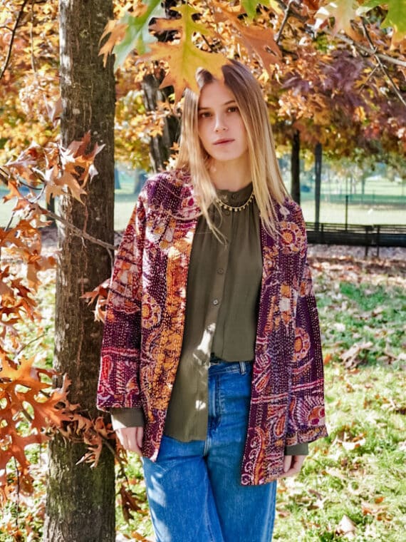 Reversible Silk Kantha Kimono N.08