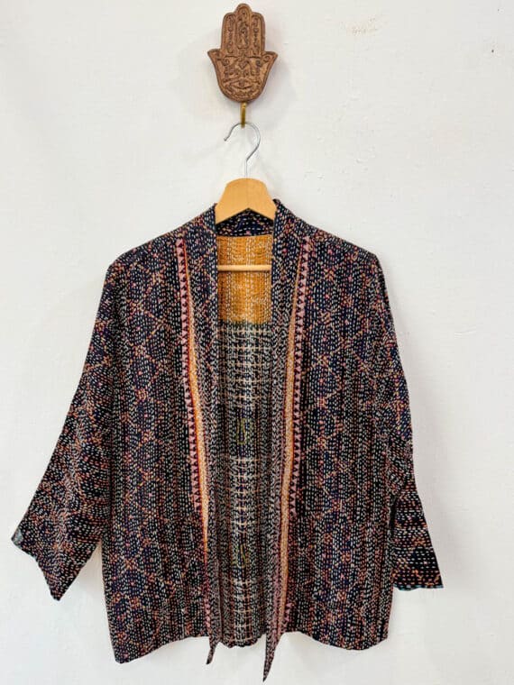 Reversible Silk Kantha Kimono N.02