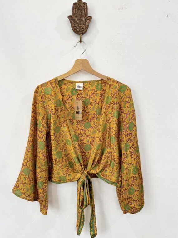 Silk Bell Sleeves Wrap Top N.09