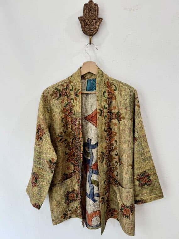 Reversible Silk Kantha Kimono N.04