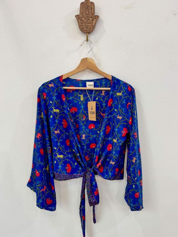 Silk Bell Sleeves Wrap Top N.11