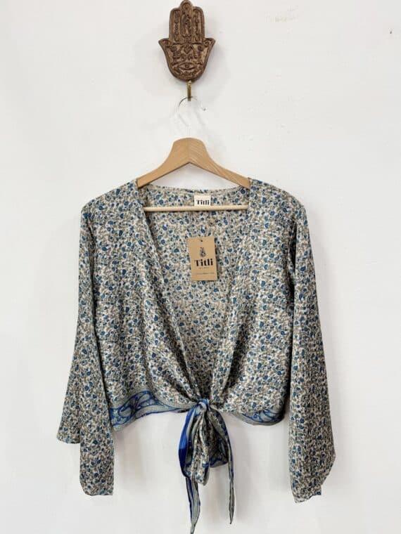 Silk Bell Sleeves Wrap Top N.08