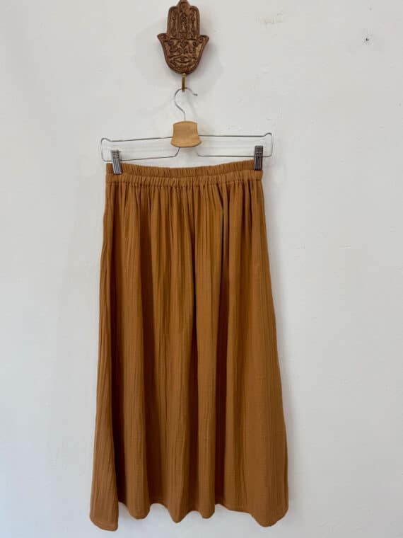 Cotton Ankle Skirt ~ Caramel