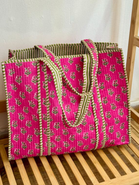 Quilted Tote Bag ~ Pink