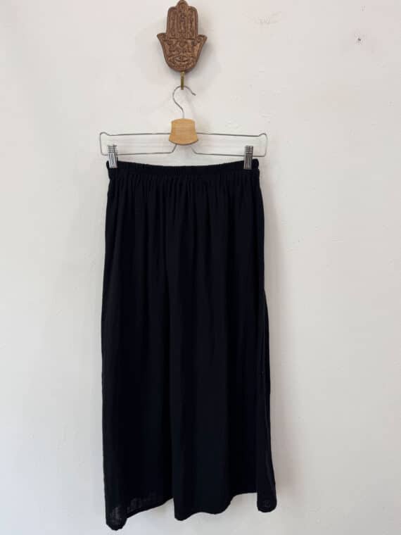 Cotton Ankle Skirt ~ Black