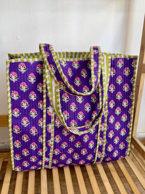 Quilted Tote Bag ~ Purple