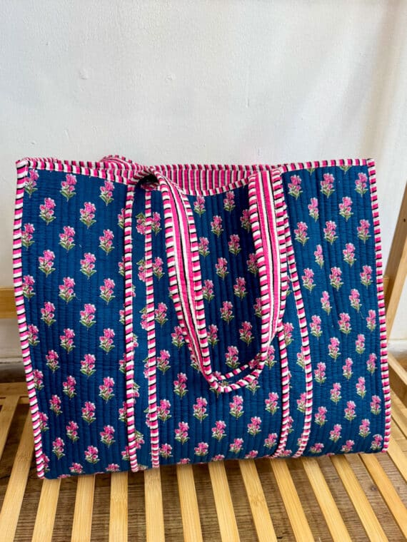 Quilted Tote Bag ~ Teal