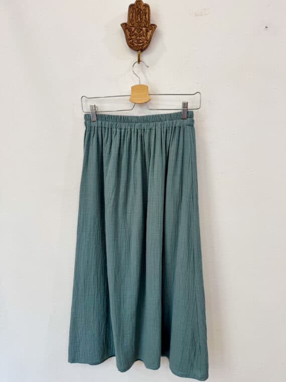 Cotton Ankle Skirt ~ Grey