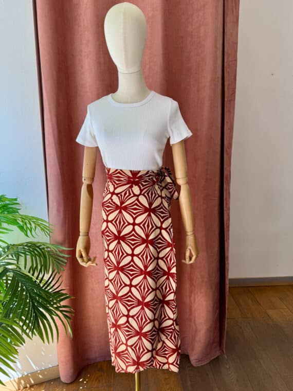 Blockprinted Wrap Skirt Coord-Set N.04