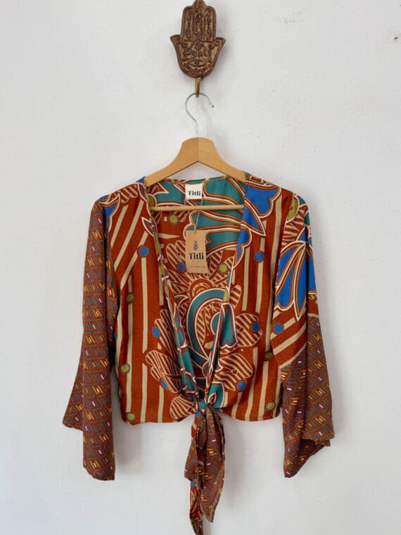 Silk Bell Sleeves Wrap Top N.23