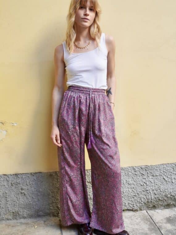 Silk Straight Pants N.10