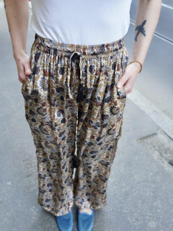 Silk Straight Pants N.14