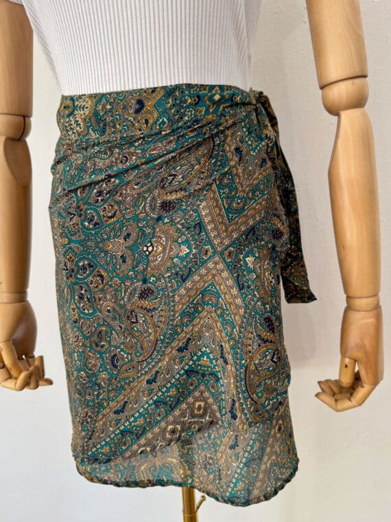 Silk Mini Wrap Skirt N.12