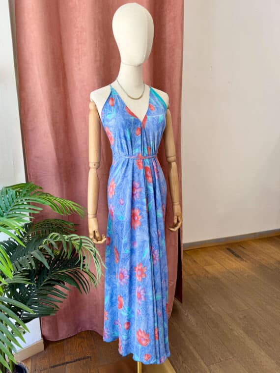 Silk Crepe Anjuna Dress ~ Lillac & Red Flowers