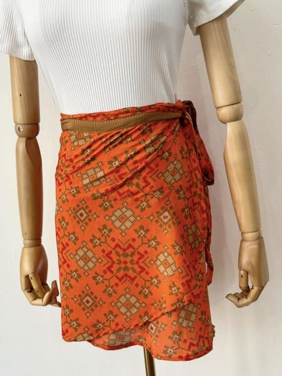 Silk Mini Wrap Skirt N.01