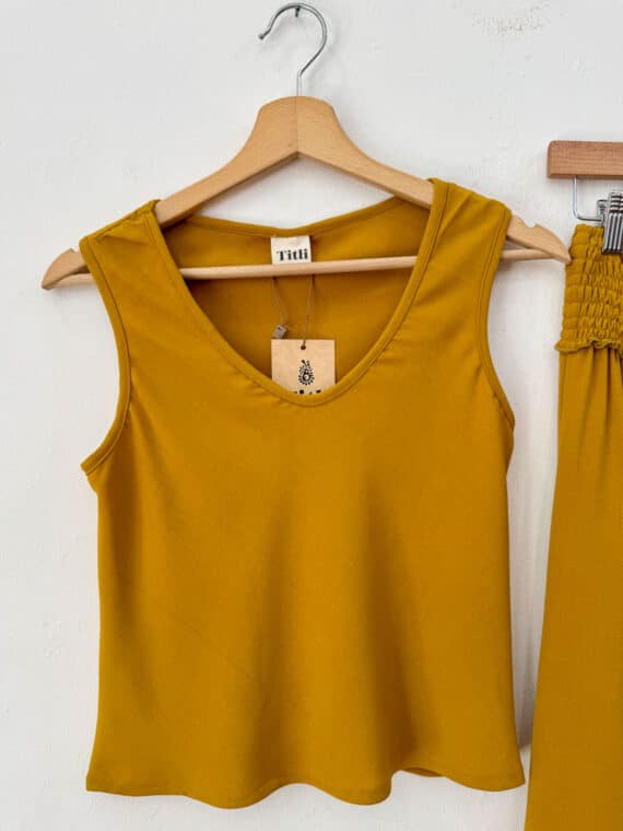Mustard Cropped Top