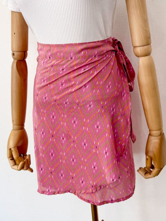Silk Mini Wrap Skirt N.08