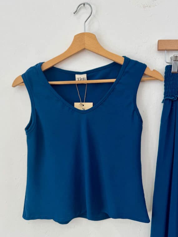 Peacock Blue Cropped Top