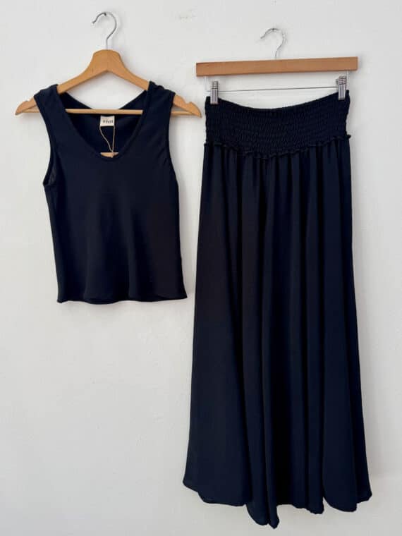 Black Top & Palazzo Pants Set