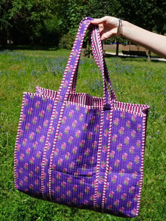 Quilted Tote Bag ~ Purple
