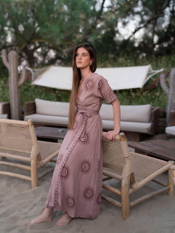 OM Wrap Dress ~ Rose Pink