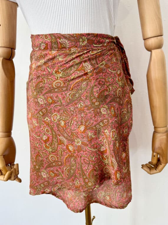 Silk Mini Wrap Skirt N.07