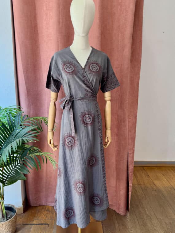 OM Wrap Dress ~ Grey