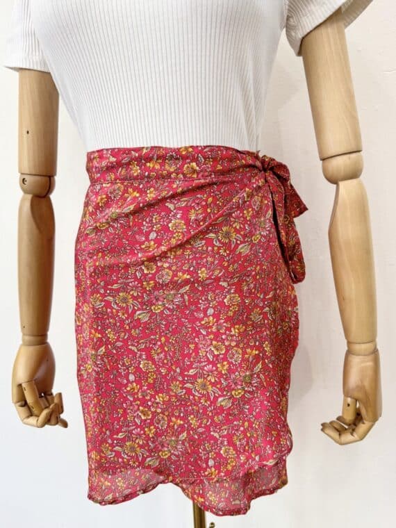Silk Mini Wrap Skirt N.02