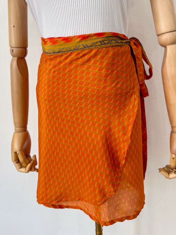 Silk Mini Wrap Skirt N.04
