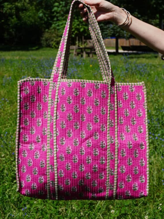 Quilted Tote Bag ~ Pink 2