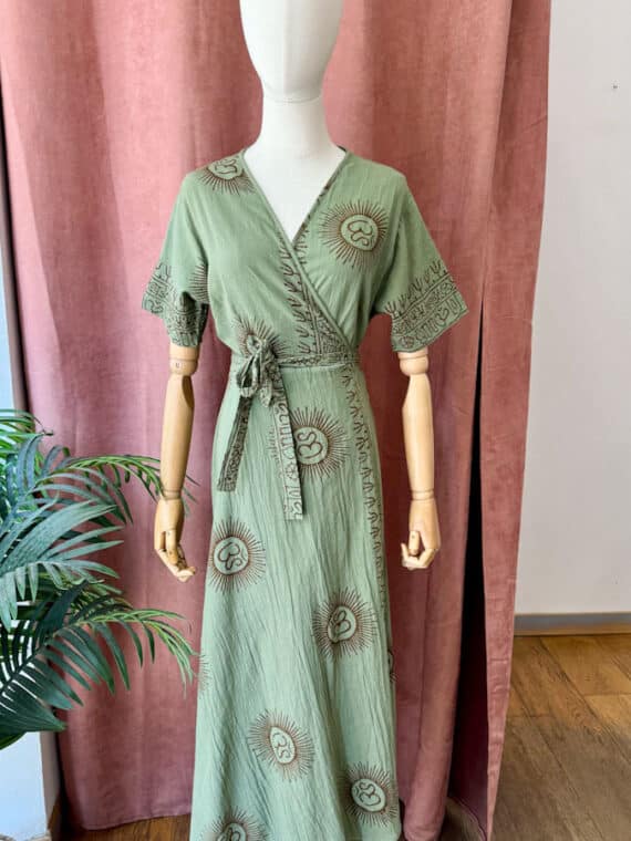 OM Wrap Dress ~ Green