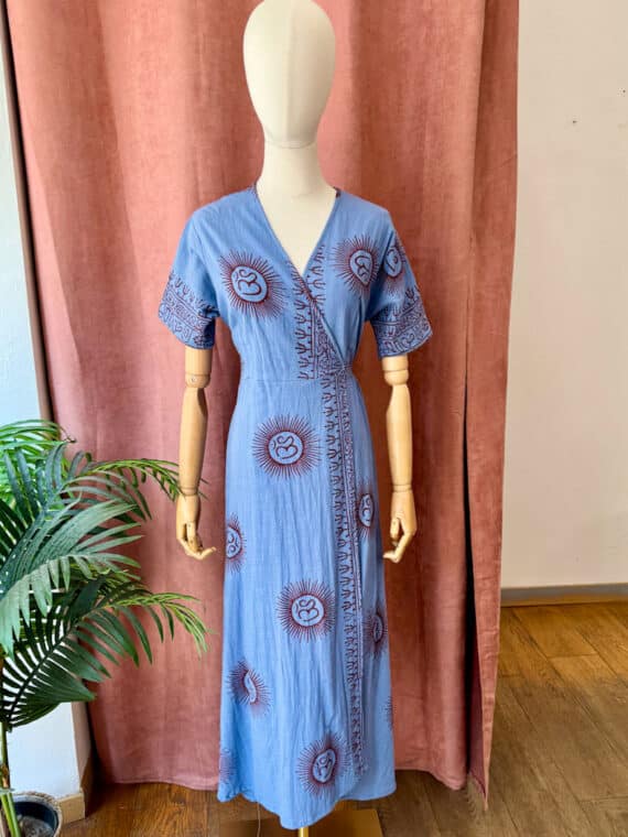 OM Wrap Dress ~ Lillac Blue