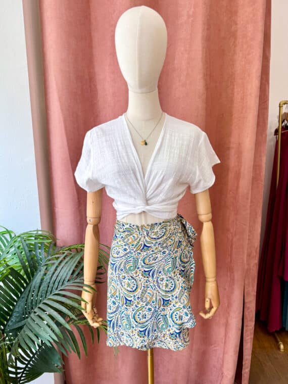 Silk Mini Wrap Skirt N.18