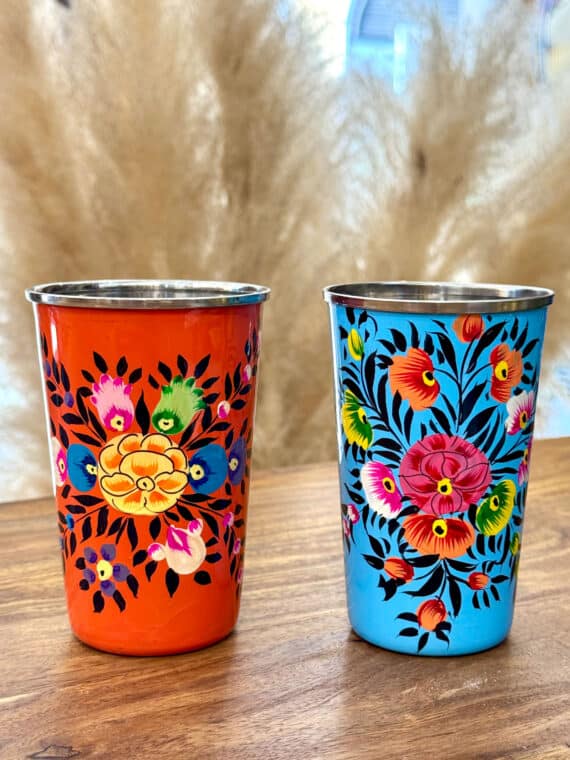 Hand-Painted Steel Glass - Medium