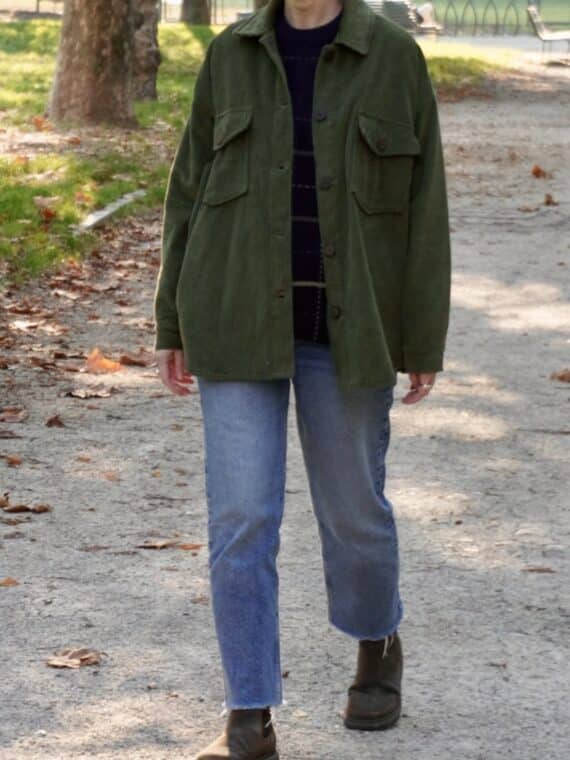 Velvet Jacket & Shirt - Khaki Green