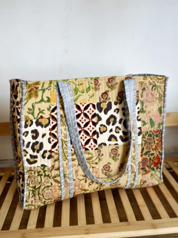 Quilted Patchwork Tote Bag N.01